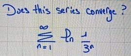 Does this series converge?
sumlimits _(n=1)^(∈fty)ln  1/3^n 