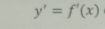 y'=f'(x)