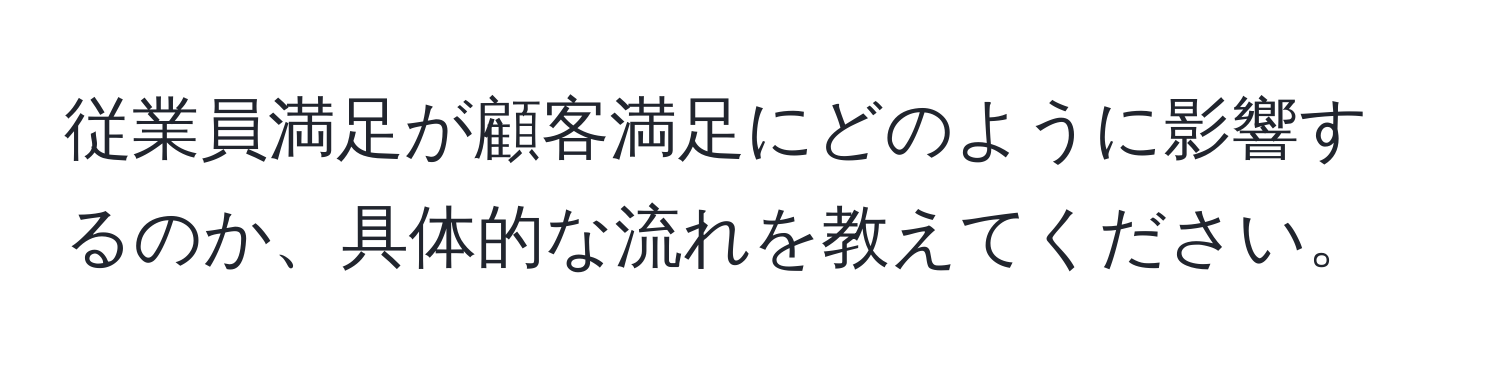 従業員満足が顧客満足にどのように影響するのか、具体的な流れを教えてください。