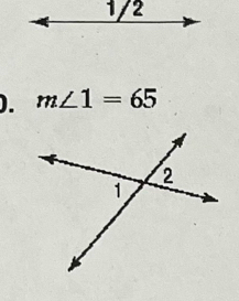 ). m∠ 1=65