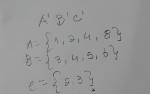 AB'C
A= 1,2,4,8
e= 2,3