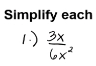 Simplify each