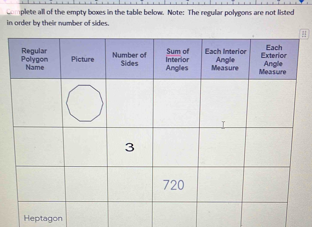 Solved: Complete all of the empty boxes in the table below. Note: The ...