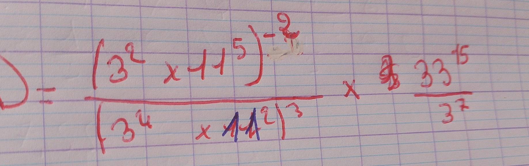 ) =frac (3^2* 4^5)^- 2/3 (3^4* 4^2)^3*  33^5/3^2 