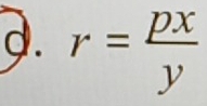 r= px/y 