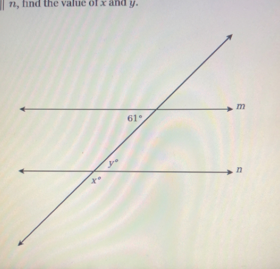 n, find the value of x and y.