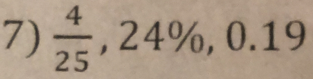  4/25 , 24% , 0.19