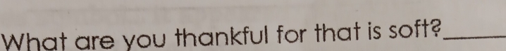 What are you thankful for that is soft?_