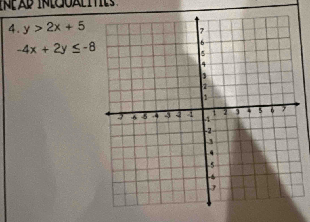 in AD iNCOALTt 
4. y>2x+5
-4x+2y≤ -8