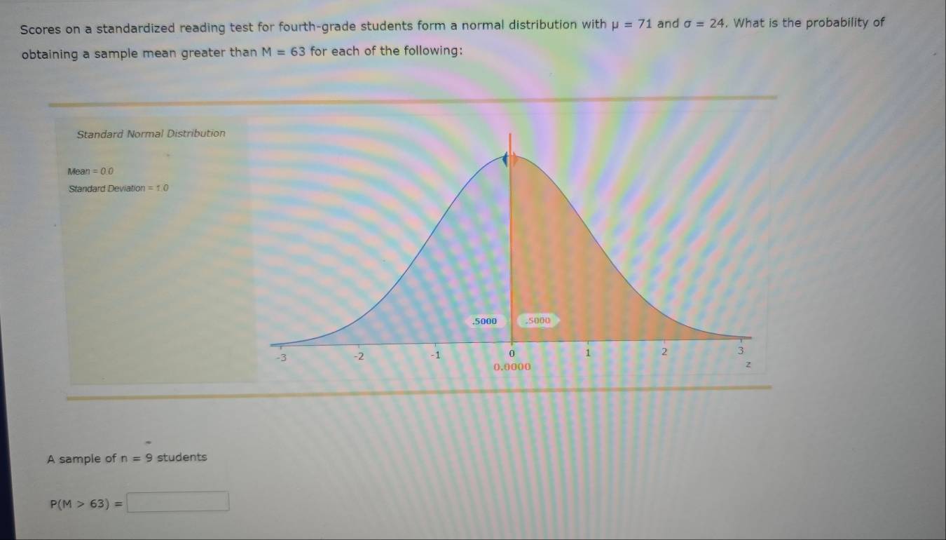 Solved: Scores on a standardized reading test for fourth-grade students ...