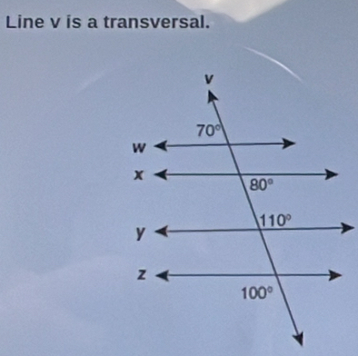 Line v is a transversal.