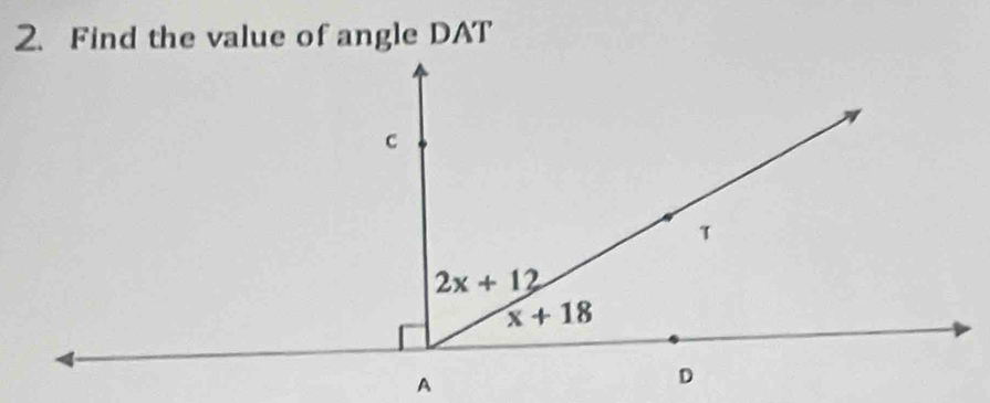 Find the value of angle DAT