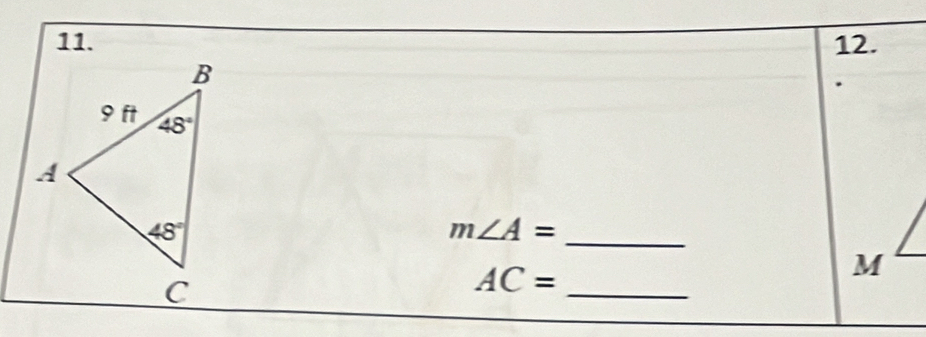 m∠ A=
AC= _