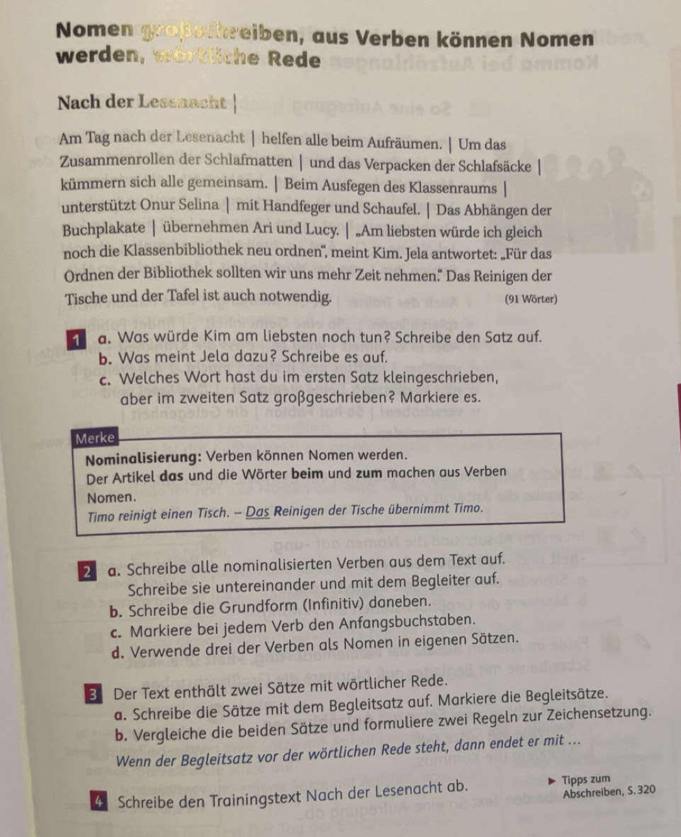 Gelöst:Nomen großschreiben, aus Verben können Nomen werden, wörtliche ...