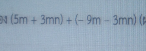 (5m+3mn)+(-9m-3mn)(