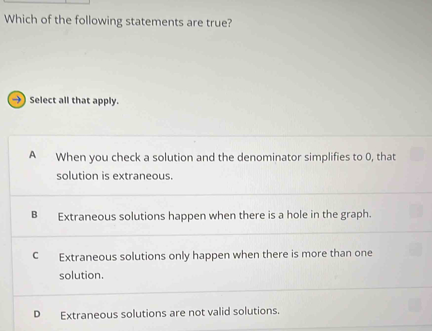 Solved: Which of the following statements are true? Select all that ...