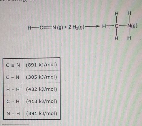 Cequiv N(g)+2H_2(g) H-C- N(g)
^12
H H