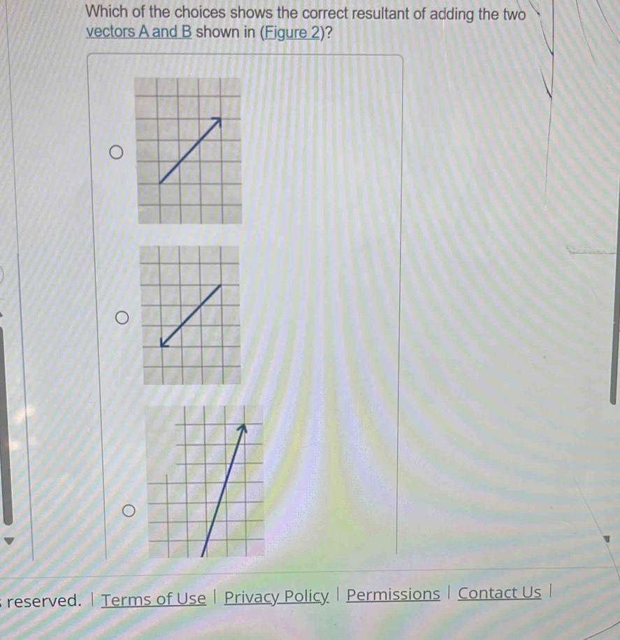 Solved: Which of the choices shows the correct resultant of adding the ...