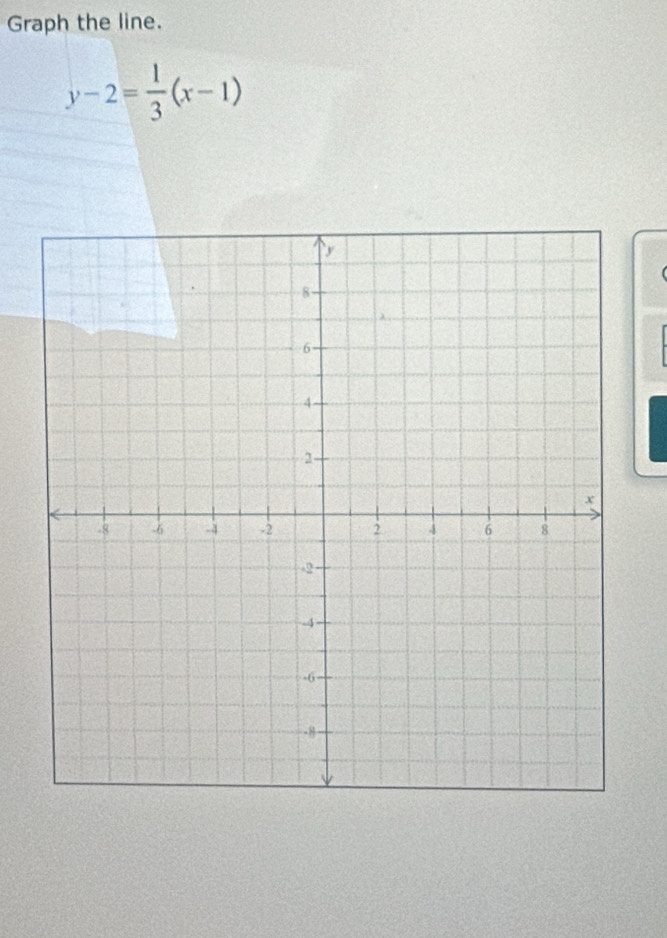 Graph the line.
y-2= 1/3 (x-1)