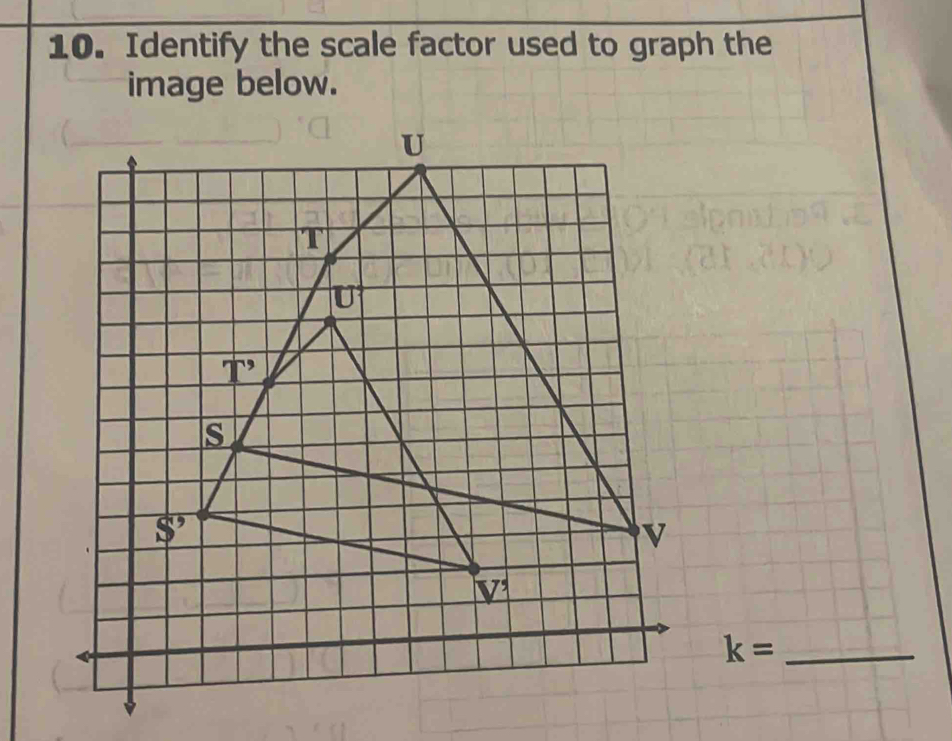 Identify the scale factor used to graph the
image below.
_ k=