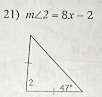 m∠ 2=8x-2