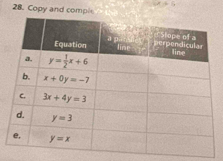 x+6
28. Copy and comple