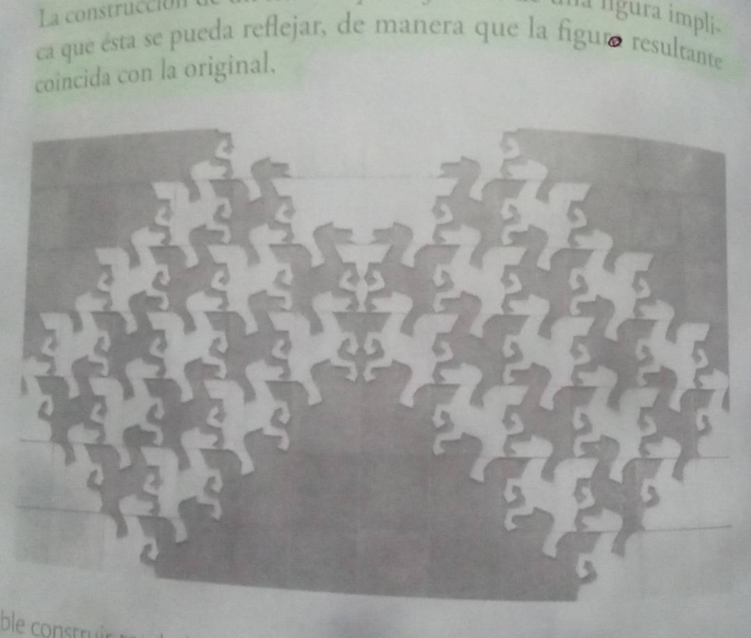 La construcció la lígura impli 
ca que ésta se pueda reflejar, de manera que la figuía resultante 
coincida con la original, 
ble constru