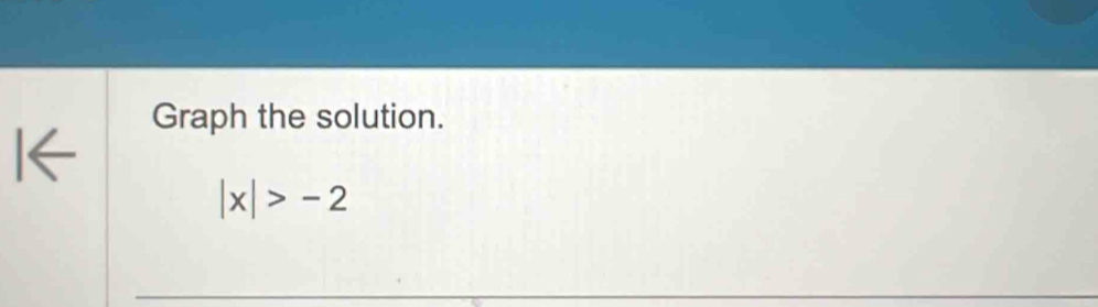 Graph the solution.
|x|>-2
_