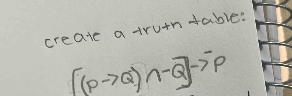 create a truntable?
[(Pto Q)∩ -Q]to^-P