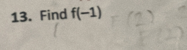 Find f(-1)