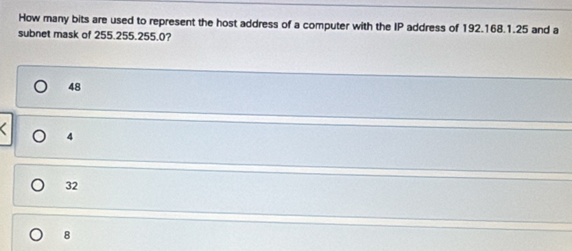 Solved: How many bits are used to represent the host address of a ...