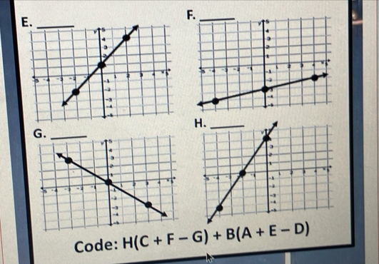 Code: H(C+F-G)+B(A+E-D)