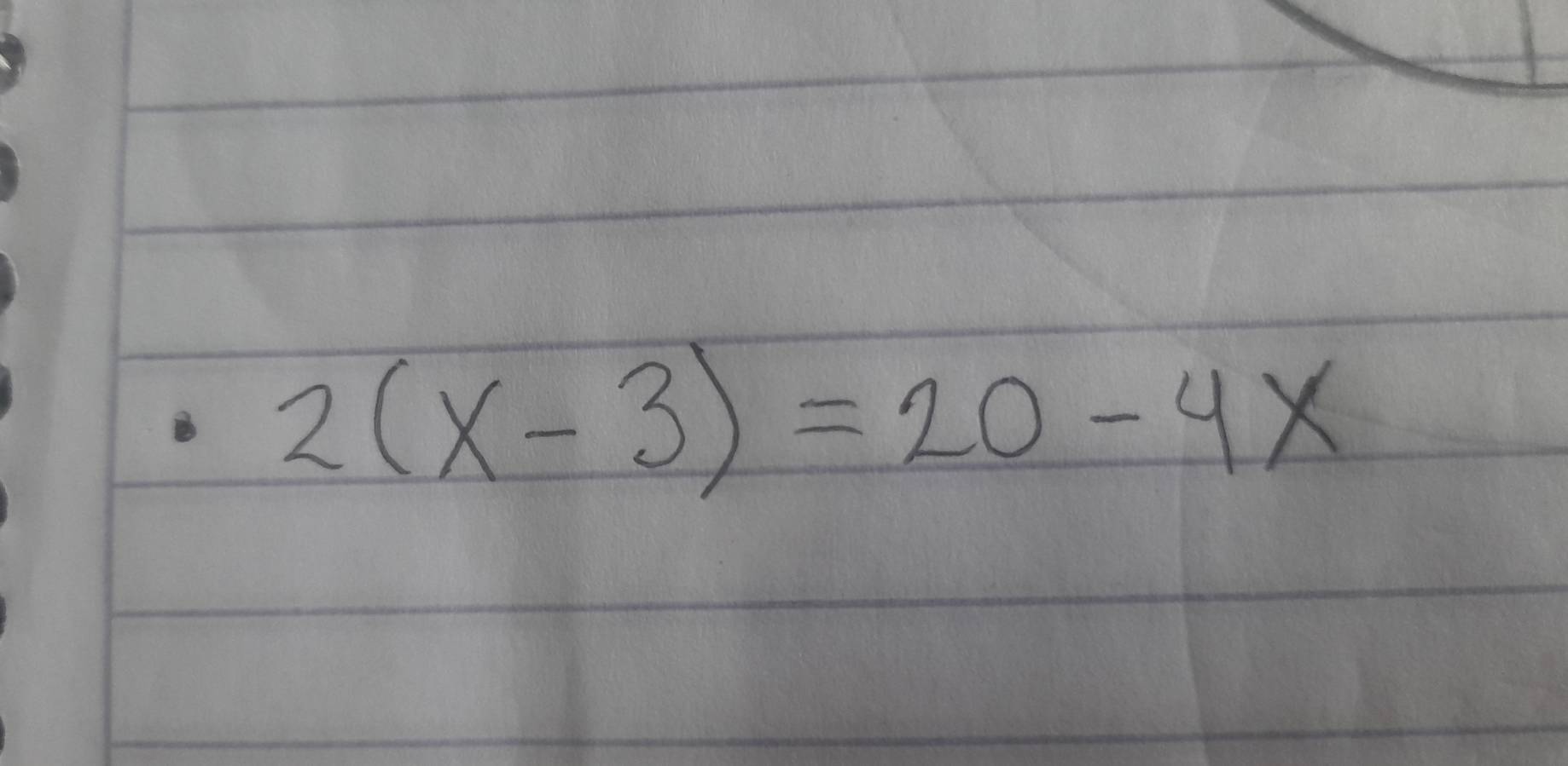 2(x-3)=20-4x