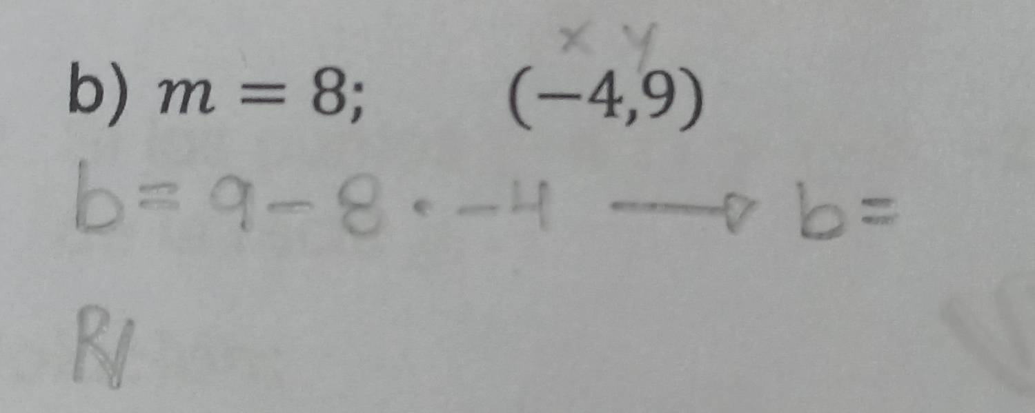 m=8;(-4,9)