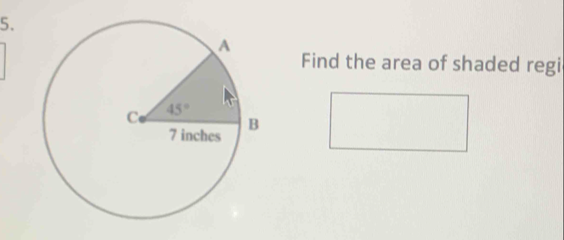 Find the area of shaded regi