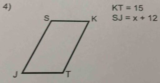 KT=15
SJ=x+12