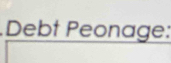 Debt Peonage: