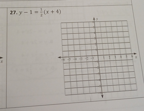 y-1= 1/2 (x+4)
x