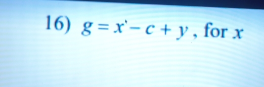 g=x'-c+y , for x