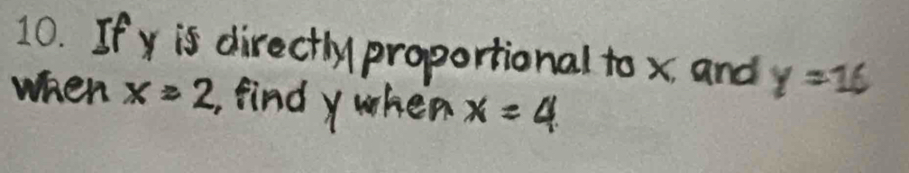 a y =16
x ≥ 2
x = 4