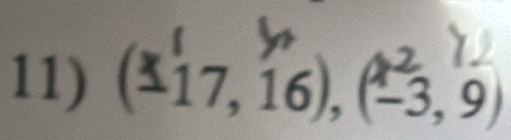 (±17, 16), (− 3, 9)