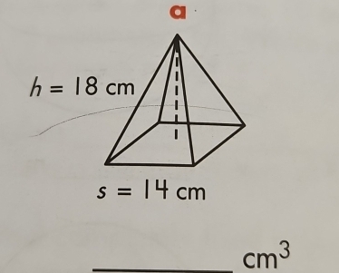 s=14cm
_ cm^3