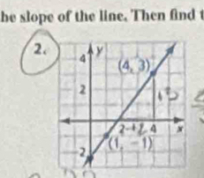 he slope of the line. Then find t
2.