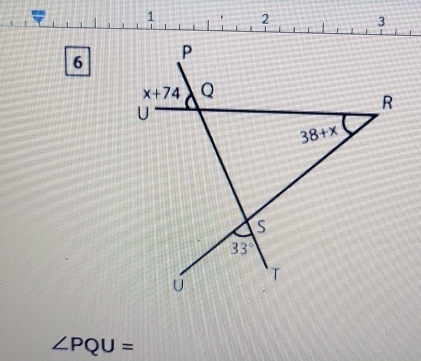 6
∠ PQU=