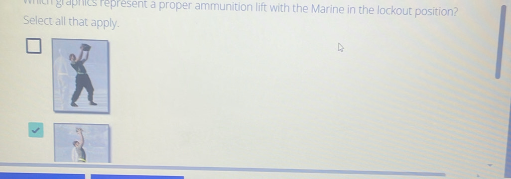 Solved: wich graphics represent a proper ammunition lift with the ...