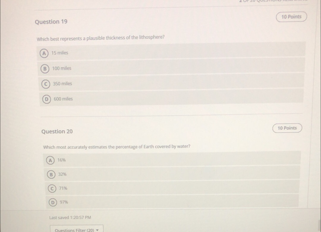 Solved: Which best represents a plausible thickness of the lithosphere ...