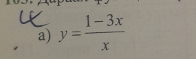 y= (1-3x)/x 