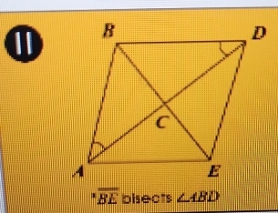 overline BE bisects ∠ ABD