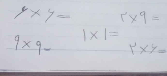 9* 4= r* 9=
9* 9-
1* 1=
r* y=