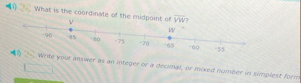 What is the coordinate of the 
Write your answer as an integer or a decimal, or mixed number in simplest form